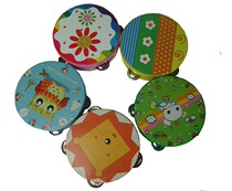 Educational toys Orff instruments shake drum large tambourine tambourine cartoon hand drum
