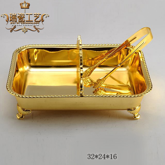 Metal luxury towel basket fruit basket ktv small square towel tray club hot towel basket