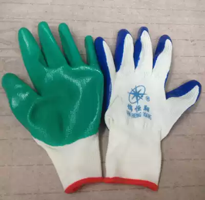 Jinhengxiang small semi-hanging PVC beef tendon dipped non-slip stab protection gloves oil-proof and wear-resistant gloves