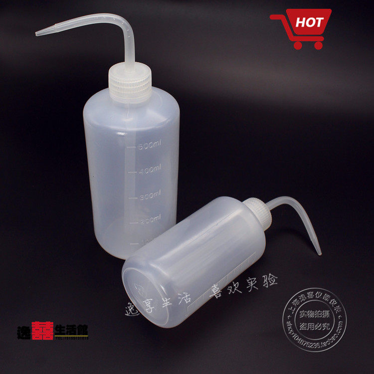 MANUFACTURER 500ML LDPE WHITE ELBOW PLASTIC WASH BOTTLE ELBOW DROPPER EXPERIMENTAL SUPPLIES BOTTLE