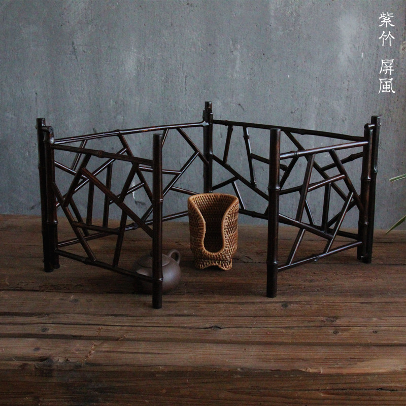 Purple Bamboo Screen Retro Tea Track Swing Piece Accessories Day Style Boutique Hedge Kongfu Tea Tea Set