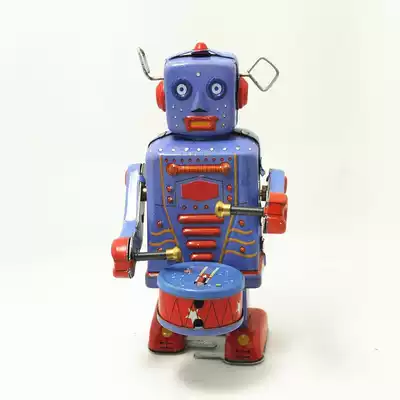 MS514 tin drum robot winding robot winding hair nostalgic toy