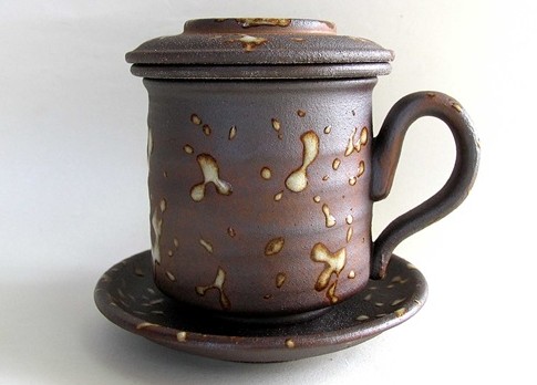 (Heart Tea Farmer) Taiwan Pottery Workshop Rock Mine Old Rock Mud Color Glaze Concentric Cup Tea Set Taiwan Direct Shipping