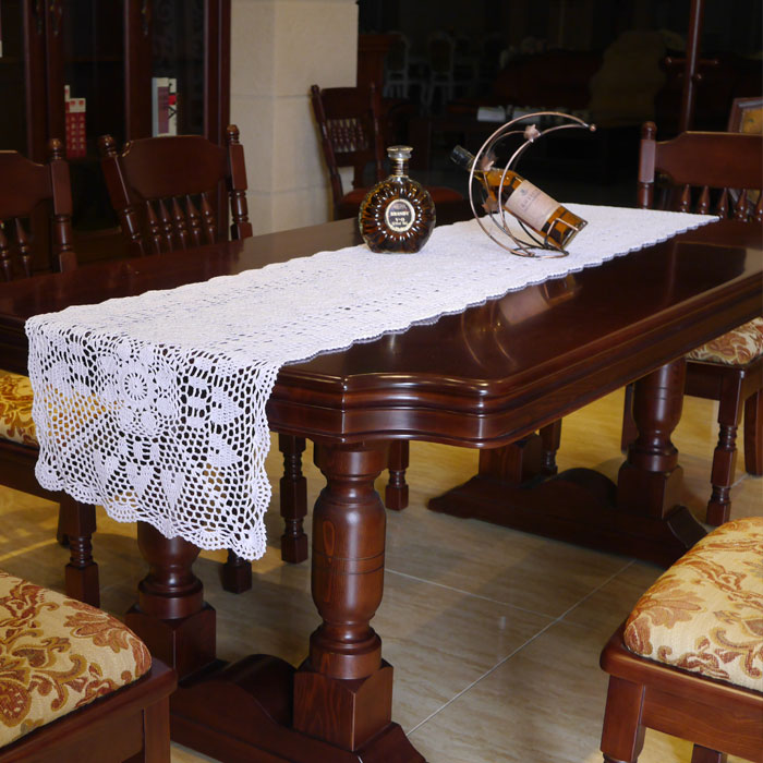 I love my house pure hand crochet needle rectangular table flag tablecloths with tea towels and sofa towels in white beige