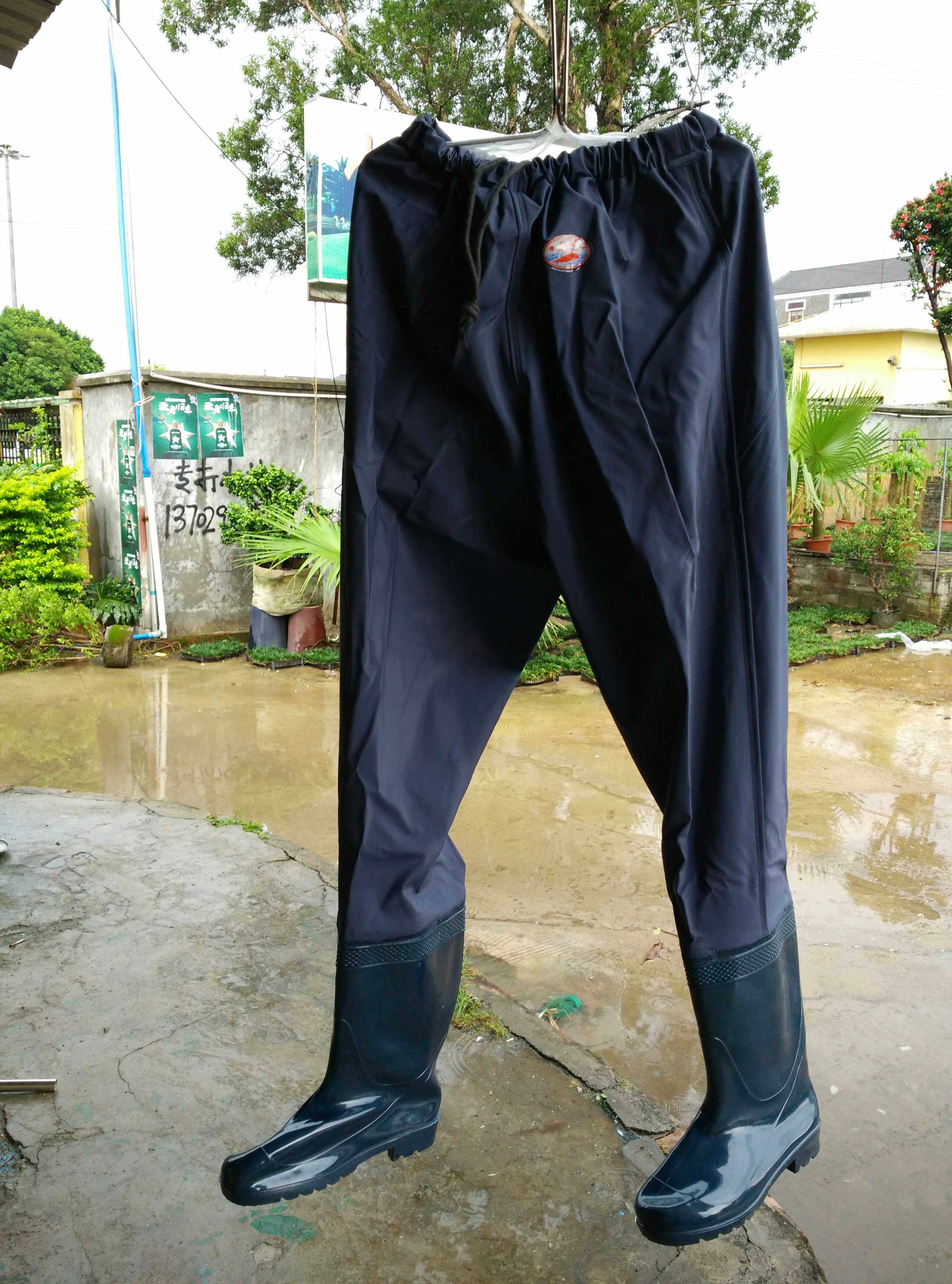 Yushou Brand Half Waist Water Pants Half Body Elastic Fishing Pants Elastic Dark Blue Water Pants