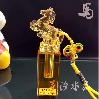 Zodiac horse hair seal Baby Crystal fetal hair seal baby fetal hair souvenir umbilical cord seal glaze seal