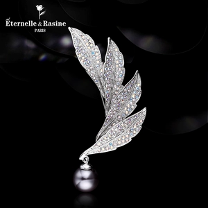 Pháp Eternelle Châu Âu và Hoa Kỳ phụ kiện lông trâm mạ 18 K white gold brooch dual-sử dụng khăn lụa khóa món quà sinh nhật