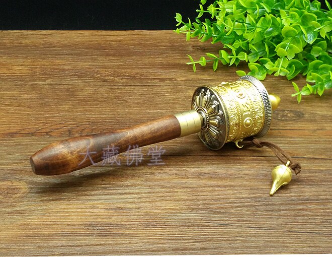 Tibetan six-character mantra hand-cranked prayer wheel diameter 5cm double-bearing prayer wheel Daming curse Tibetan secret practice method