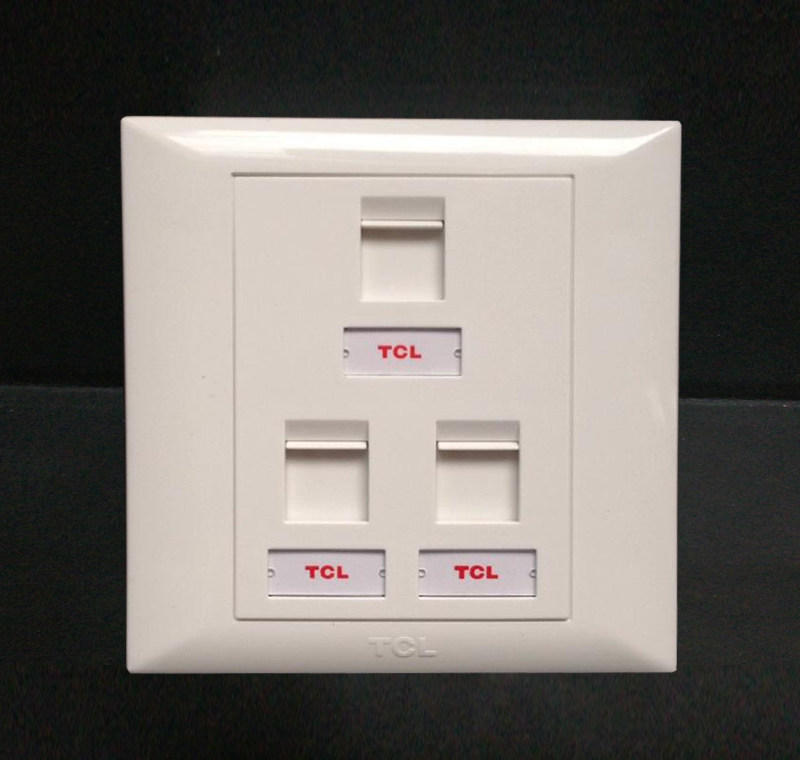 TCL Legrand three-way panel 86 type three-port telephone panel socket integrated wiring three-way telephone socket