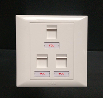 TCL Legrand three-position panel 86 type three-port telephone panel socket integrated wiring three-position telephone socket
