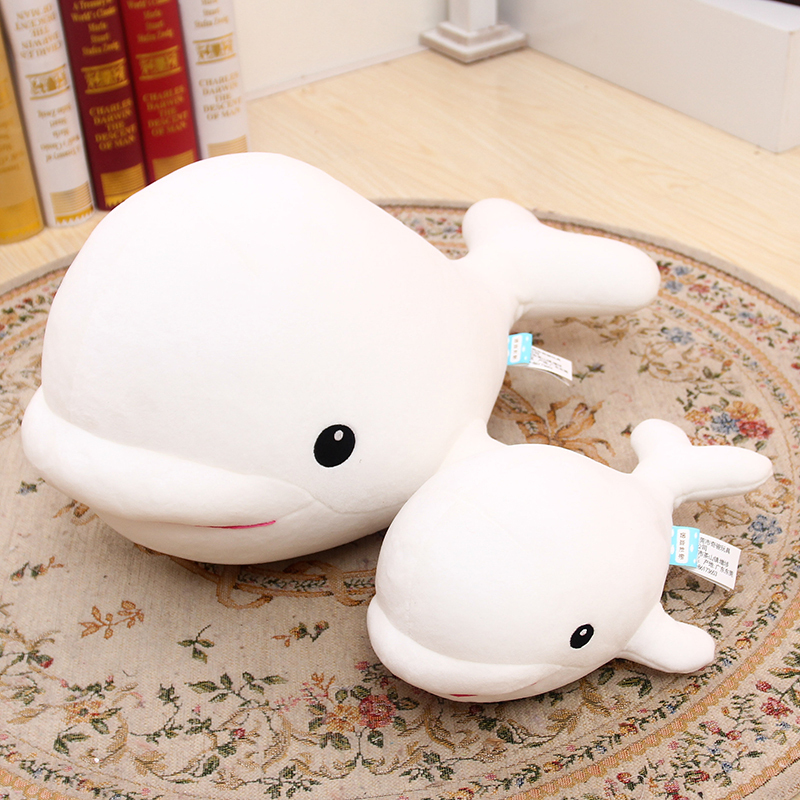 Cute White Whale Plush Toy Foam Particle Dolphin Doll Stuffed Toy Children's Day Girl's Birthday Gift