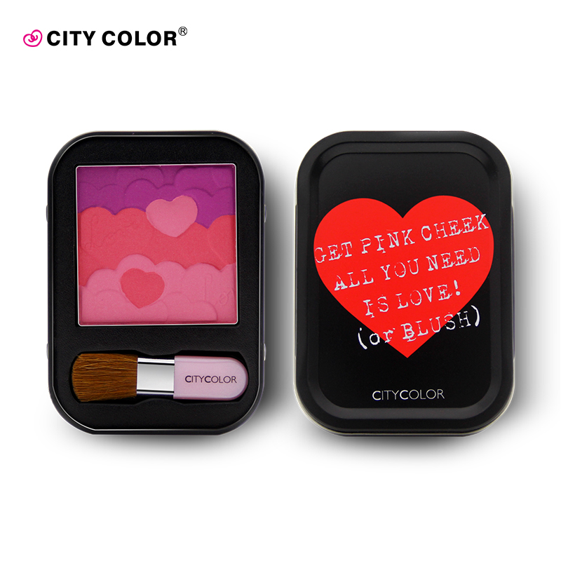 city color脸红红铁盒 渐层三色腮红立体修颜好气色