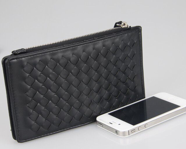 Korean Men's Braided Leather Small Wallet Casual Long Wallet Wallet Leather