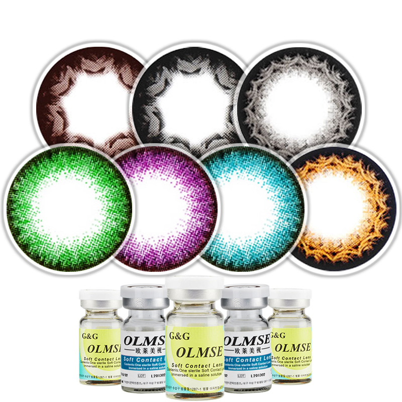 G&G欧莱美视甜心超薄隐形近视眼镜彩色 大混血小直径美瞳年抛QL