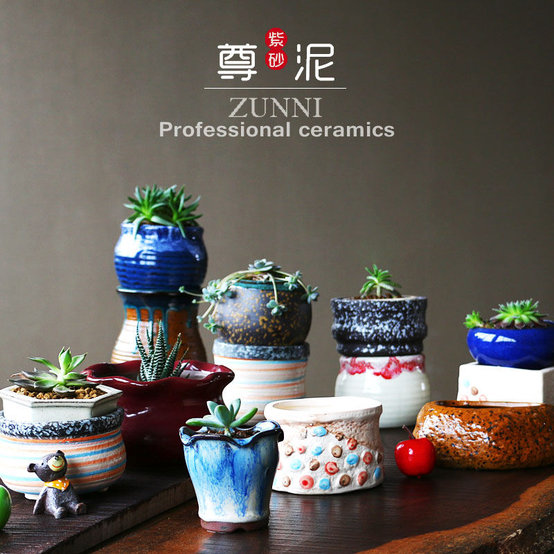 Meaty plant flower pot is more than meat flowerpot coarse pottery ceramic simple plastic new small green the plants in large move