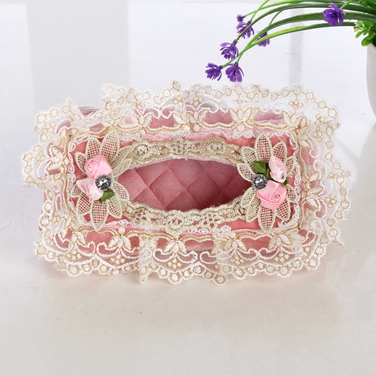 Cute Lace Hanging Car Tissue Cover Sunvisor Tissue Cover Car Fabric Tissue Box Removable Toilet Paper Cover