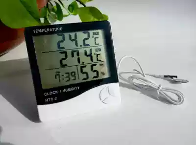 HTC-2 high precision digital display electronic temperature and humidity meter household with temperature monitor indoor and outdoor double display large screen