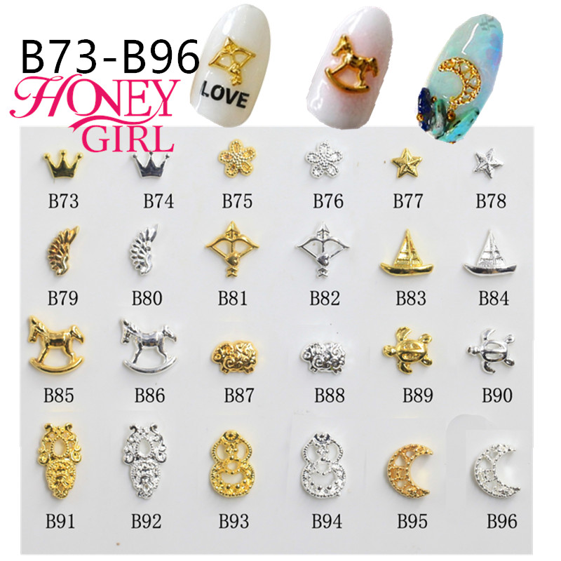魔香2颗 日系美甲合金配件光疗金属甲油胶饰品箭头月亮翅膀B73-96