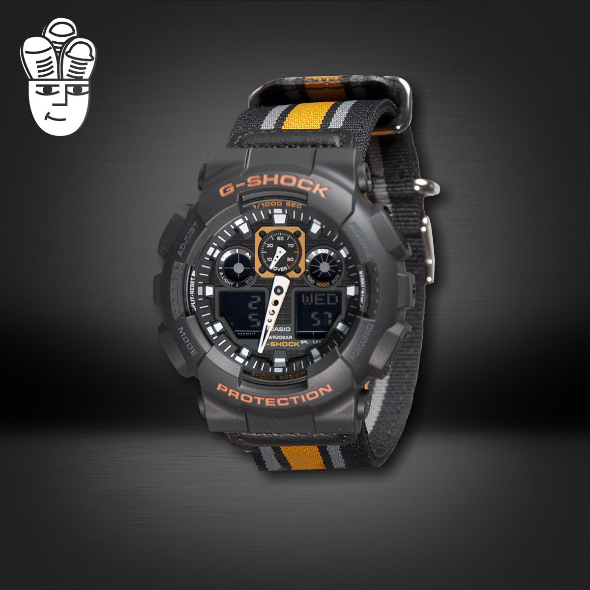 Casio卡西欧 G-Shock系列 男子运动手表 防水防震GA-100MC-1a4cr