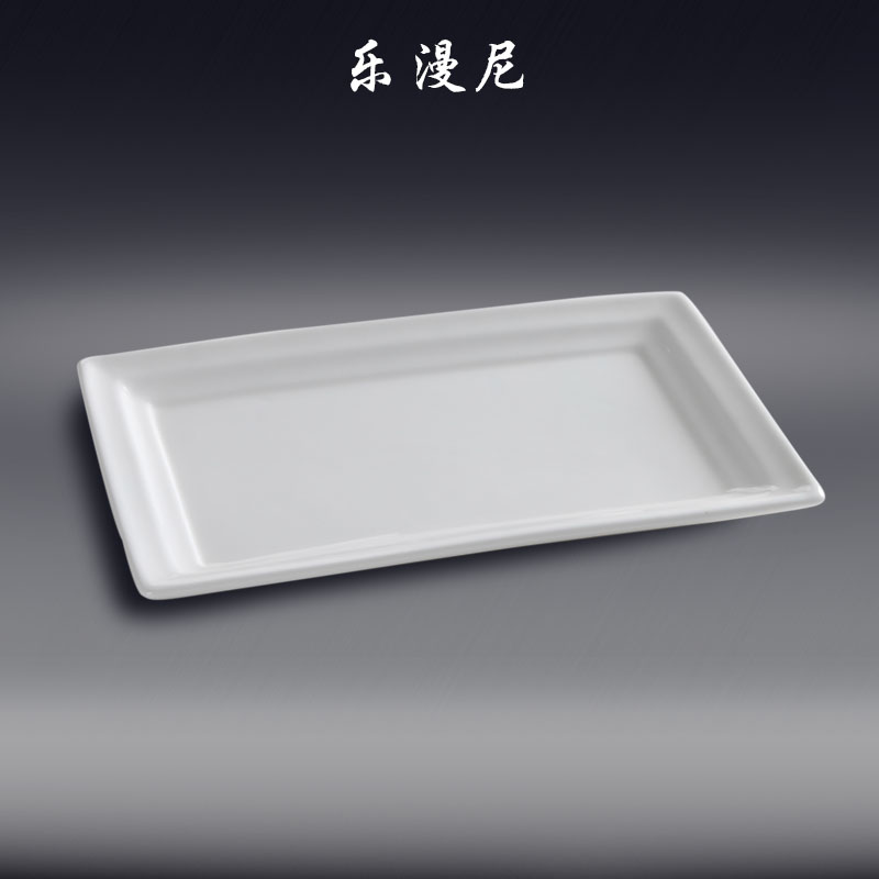 Le diffuse, jas thin rectangular plate line - pure white hotel household ceramics tableware between Chinese and western style steak special dish