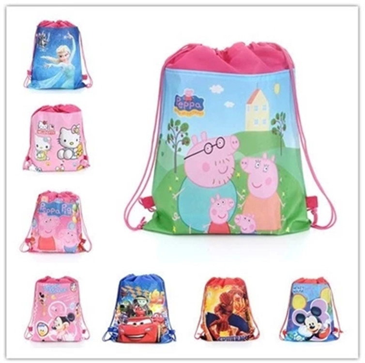 Children's cartoon swimming harness pockets Double-sided eco-friendly non-woven harness pocket backpack travel waterproof storage bag