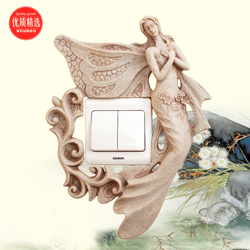 European-Style Resin Switch Cover Wall Sticker Decorative High-End Light Luxury Protective Cover for Light Switch and Socket
