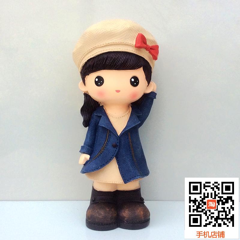 2015 -3-43 = 27cm high-Cowboy clothes girl-cartoon cartoon character plaster statue like mould