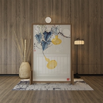 New Chinese style screen Solid wood seat screen can be customized mobile entrance partition Feng Shui screen Living room bedroom dining room ornaments