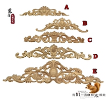 Wood carving solid wood long stick flower European style solid wood furniture applique with flower wardrobe decorate flower eastern yang wood carving applique flower slices