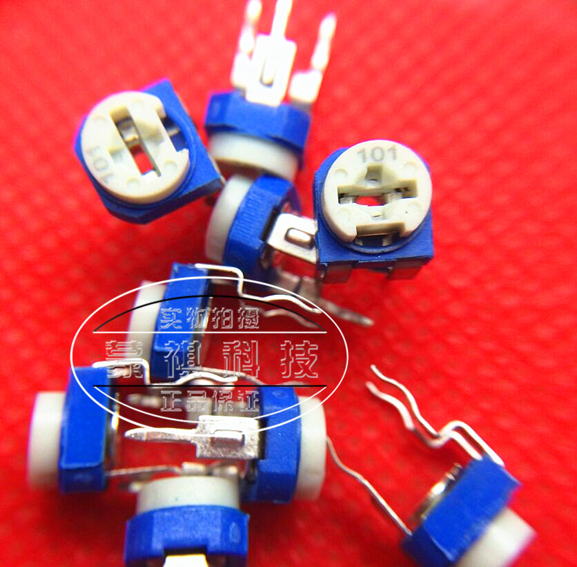Blue and white adjustable horizontal 100R 101 10 blue and white adjustable resistance adjustable potentiometer potentiometer