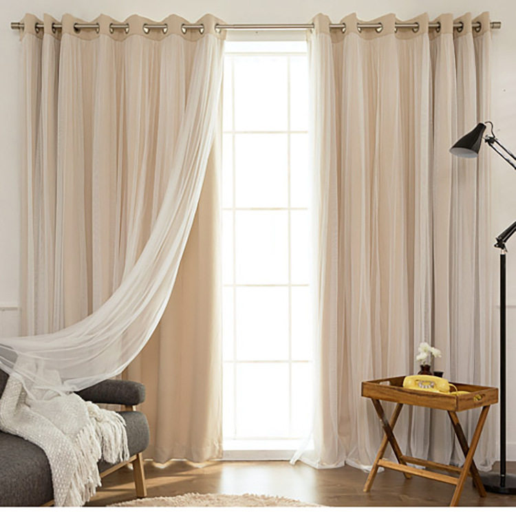 Anchor background layout Korean anchor simple style Korean simple solid color curtains pink beige curtains