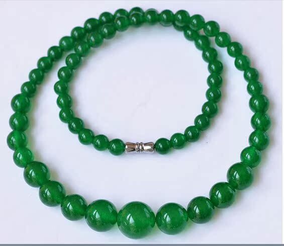 New minimalist natural jade green jade medullary necklace tower chain green men's fashion accessories Accessories Ladies