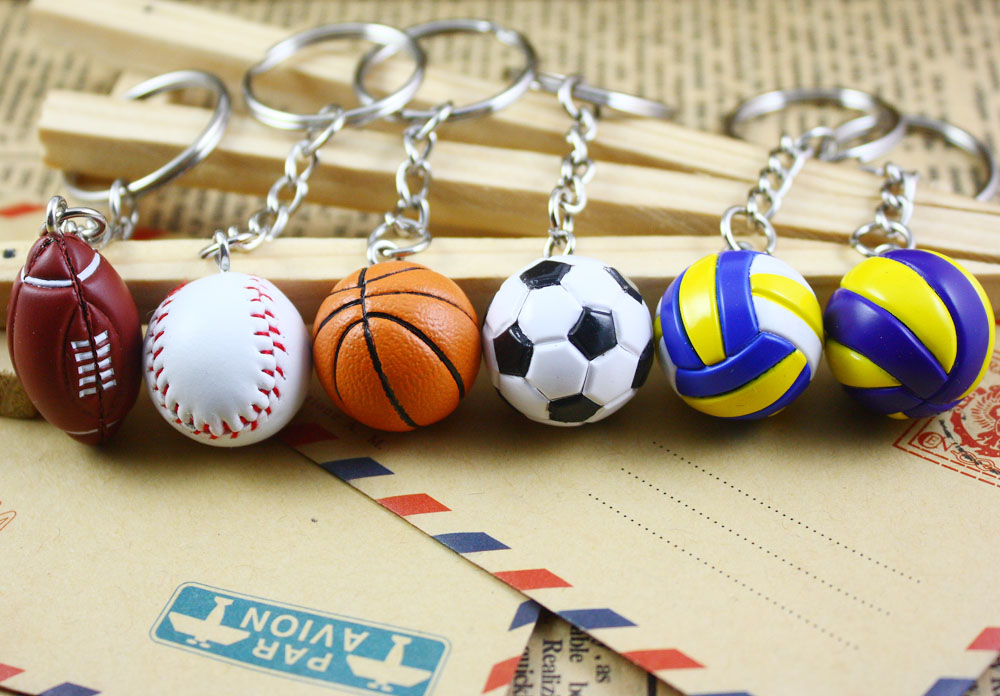 Mini Volleyball Basketball Football Baseball Rugby Key Button Small Pendant Hanging Accessories Creative Pendant Gift Gift