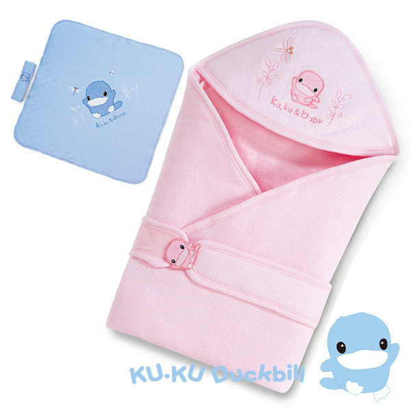 台湾官网直邮进口[KU.KU酷咕鸭]造型抱巾(两色可选)