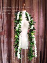 Jupe de danse hawaïenne Danse Leaves Neck Anneau traditionnel Grass-Jupe Accessoires Danse Floral Ring Maile King Lei