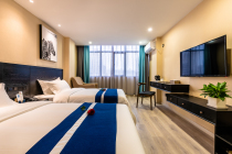 Haikou Zebra Light Luxury Inn Comfortable Twin Room