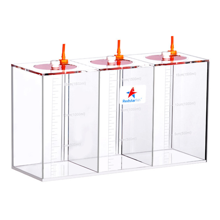 Red starfish liquid storage barrel three grids 4 5L with scale titration barrel liquid storage barrel