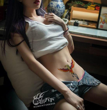 酷玩天下纹身贴防水女持久火凤凰 遮疤痕仿真性感刺青纹身贴纸-tmall.com天猫