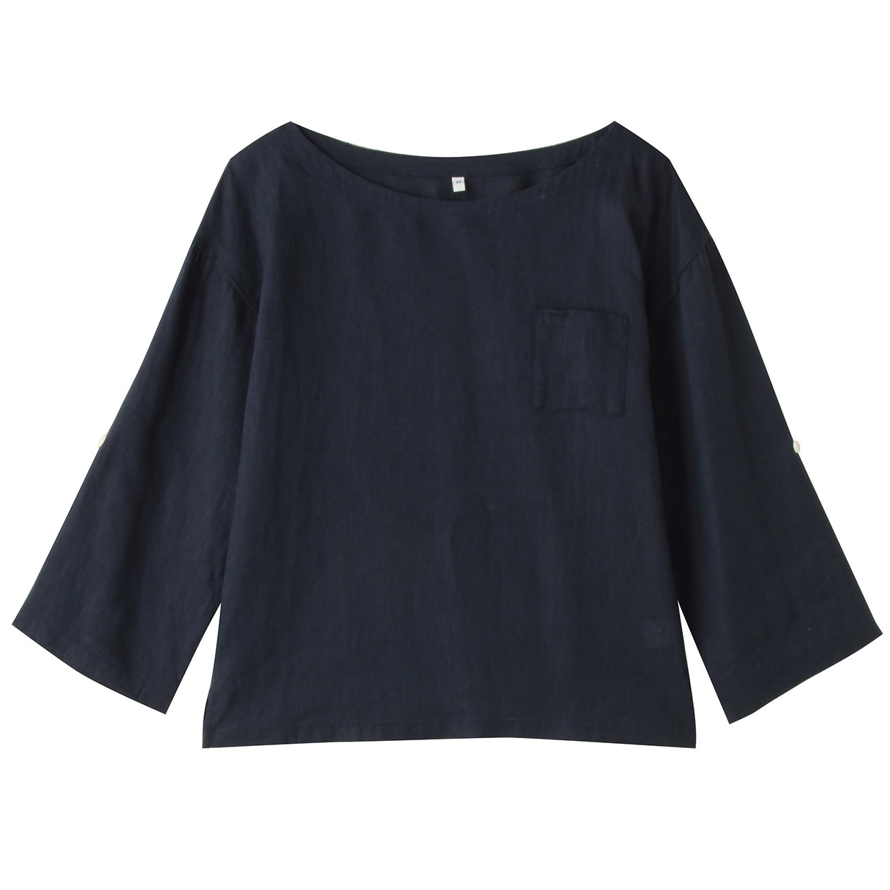 无印良品 MUJI 女式 法国亚麻七分袖罩衫