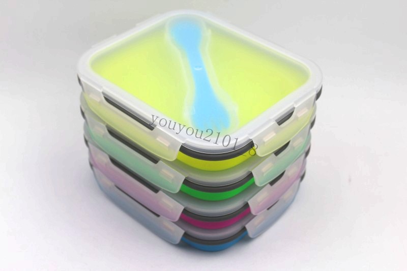 Outdoor foldable silicone lunch box Portable lunch box High-end lunch box Microwave heating