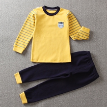 Walibi childrens underwear set pure cotton thickened plush baby autumn clothes Girl autumn clothes warm boy autumn and winter