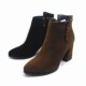 2019 Kewang Naked Boots High Heels Autumn and Winter Boots Single Boots Suede Matte Pointed Toe Thick Heels Winter Women's Boots Short Leather Short Boots