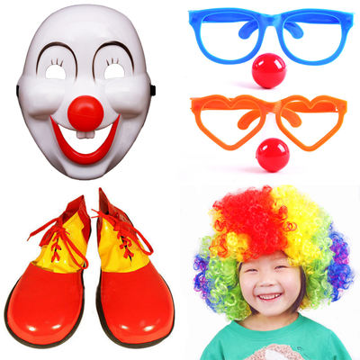 Clown equipment, cosplay clown costumes, accessories, clown masks, noses, clown wigs, clown backpacks, shoes