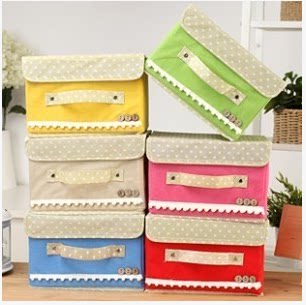 Colorful buckle storage box Sundries finishing box Non-woven cloth clothing storage box Japanese storage box