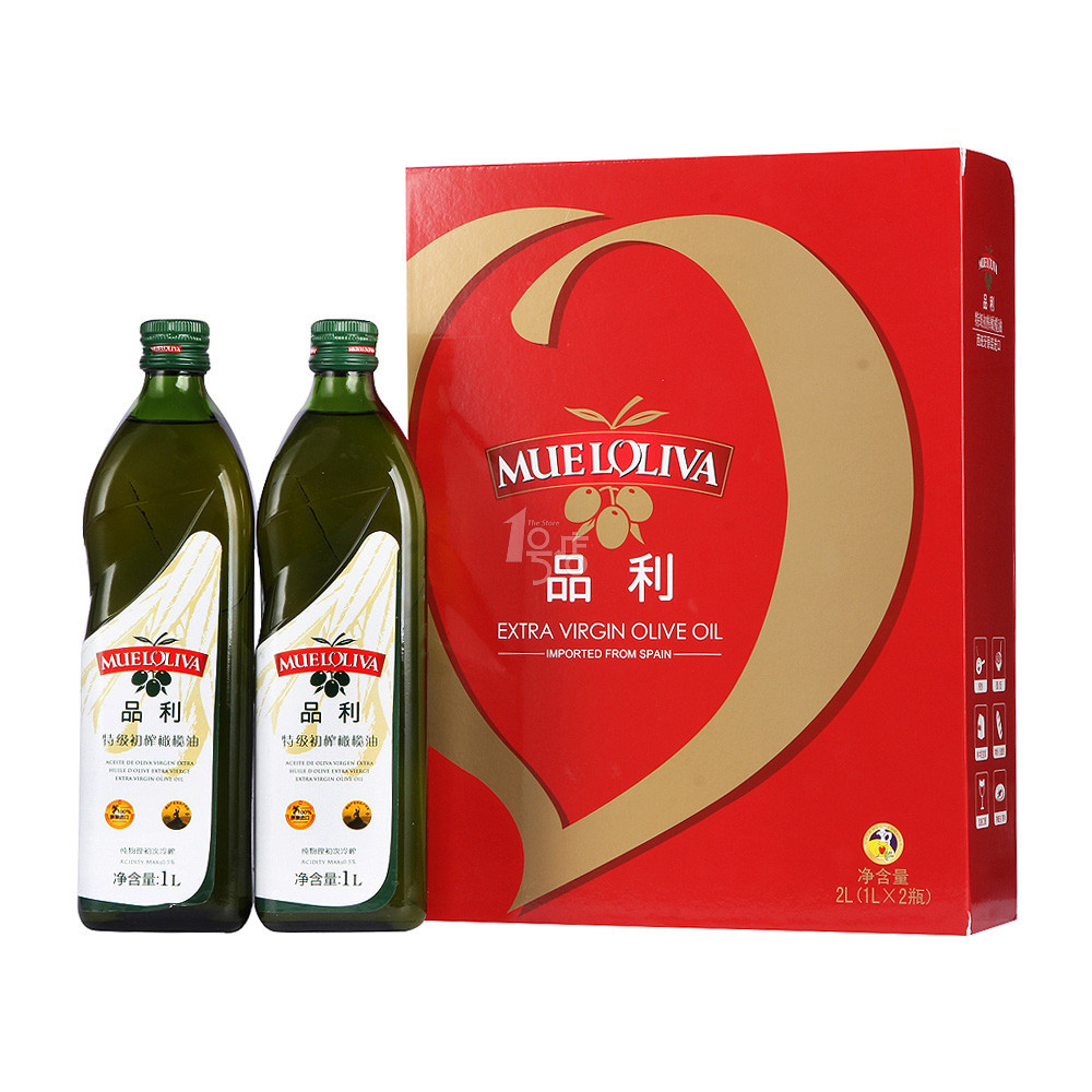 品利 初榨橄榄油 1L *2 礼盒装 西班牙
