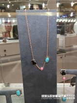 European Special Cabinet Light Extravagant Brands TOUS Peach Silk Bear Black Agate Pure Small Bear Silver Plated 18K Rose Gold Necklace