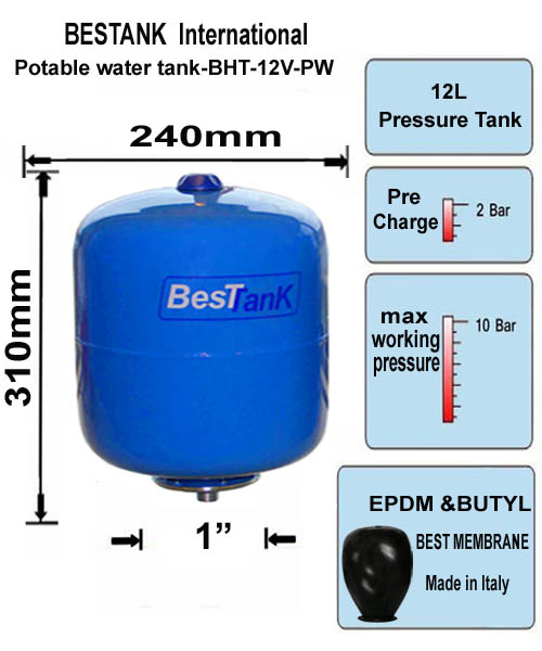 12L inlet pressure tank Air pressure tank 12L expansion tank Special expansion tank for central air conditioning system Air pressure tank