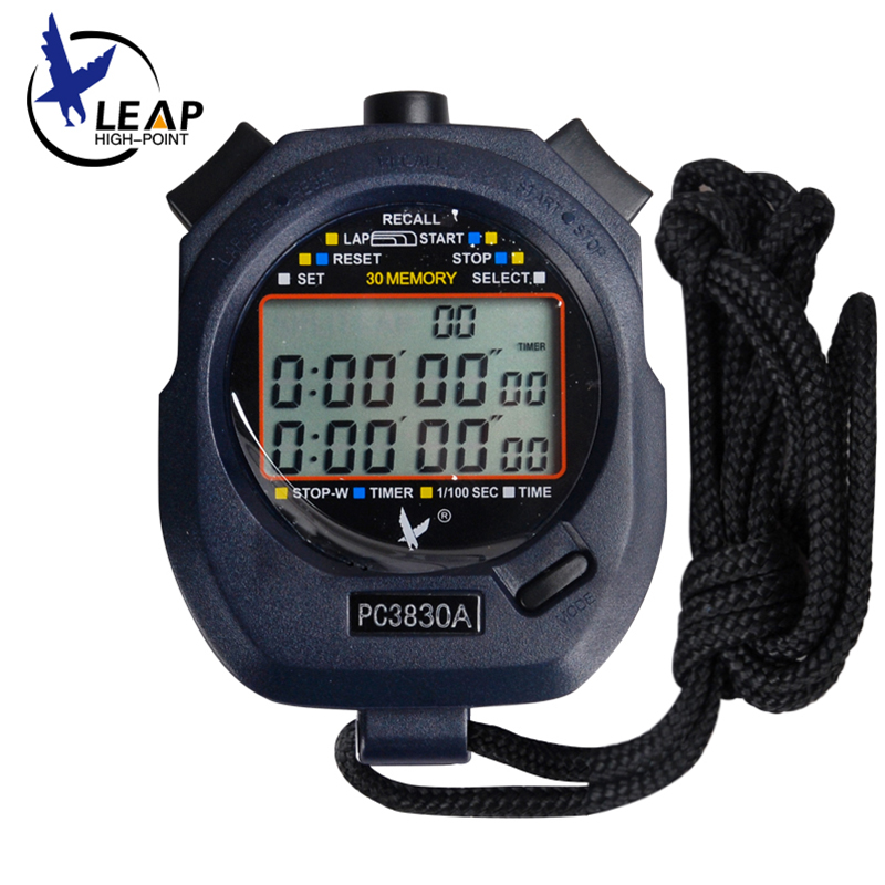 Stopwatch timer Tianfu electronic stopwatch running sports track and field fitness multi-function single row 2 channels send whistle