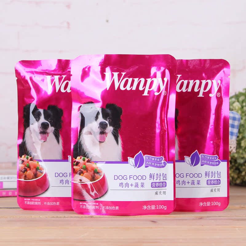 宠物零食 狗狗湿粮 顽皮鸡肉及蔬菜湿粮包 犬用狗包100g狗狗零食