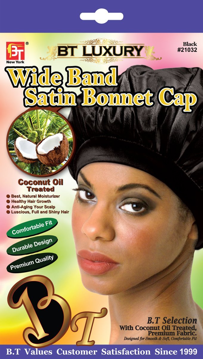 Beauty Town Luxury Wide Band Satin Bonnet Cap